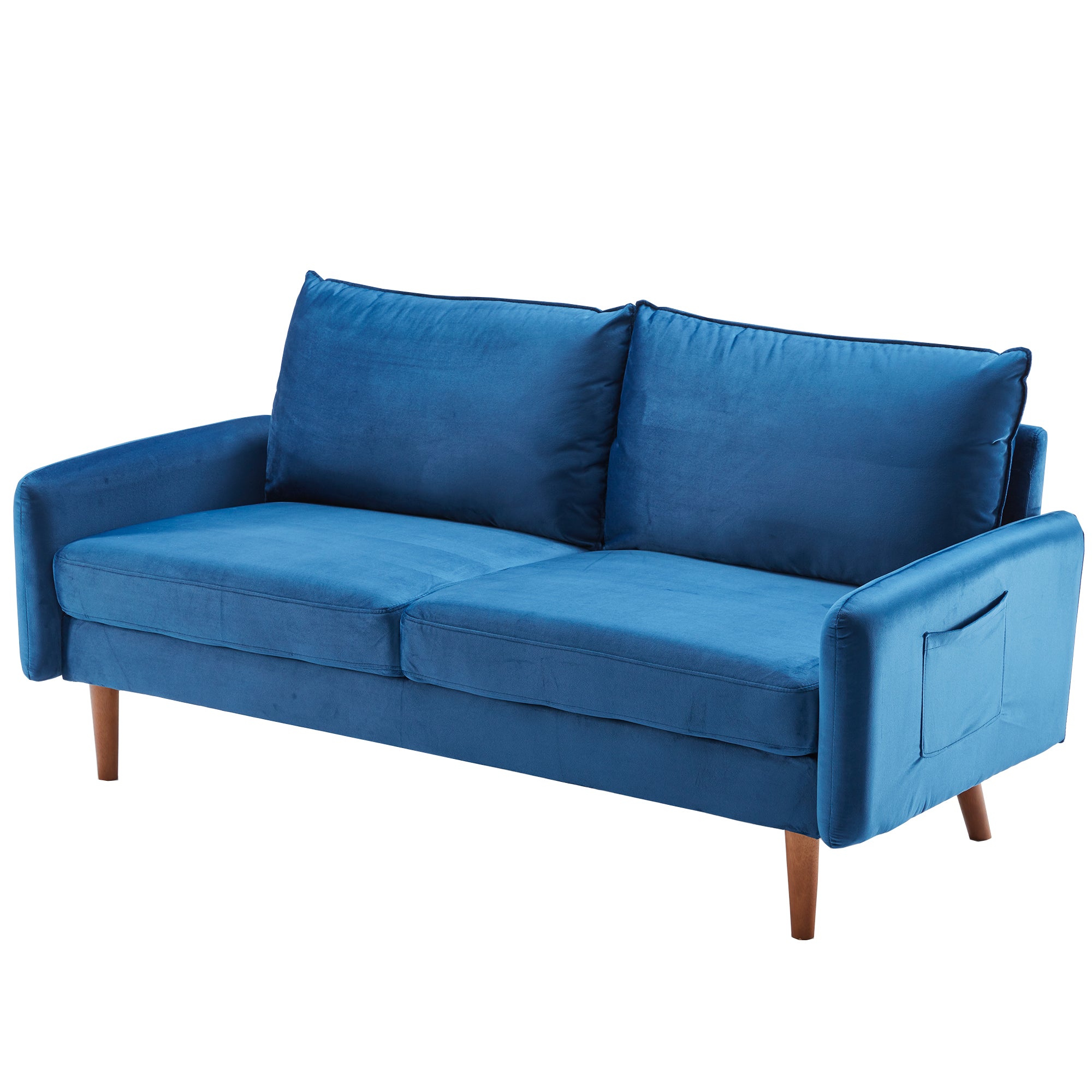 Elena Velvet Sofa with Side Pockets ARTFUL LIVING DESIGN