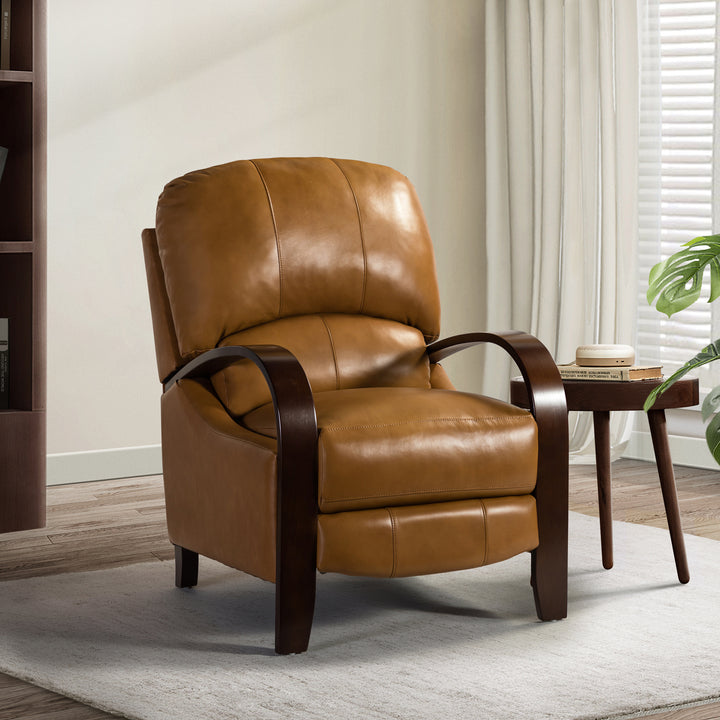 Melisa Genuine Leather Manual Recliner with Cushion Back ARTFUL